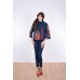 Embroidered coat "Luxurious Poppies" blue